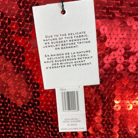 MARC JACOBS**Sequined Red Dress US 6 $1200 - Picture 10 of 12